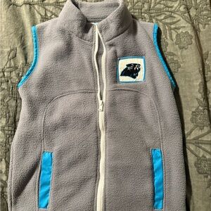 Gray and Blue Fleece Vest with Panther Logo
